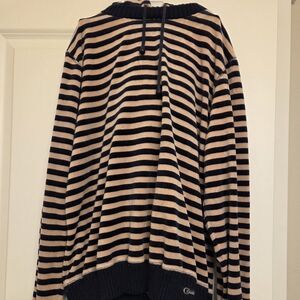 V.C Sport Velour Striped Hoodie Pull Over